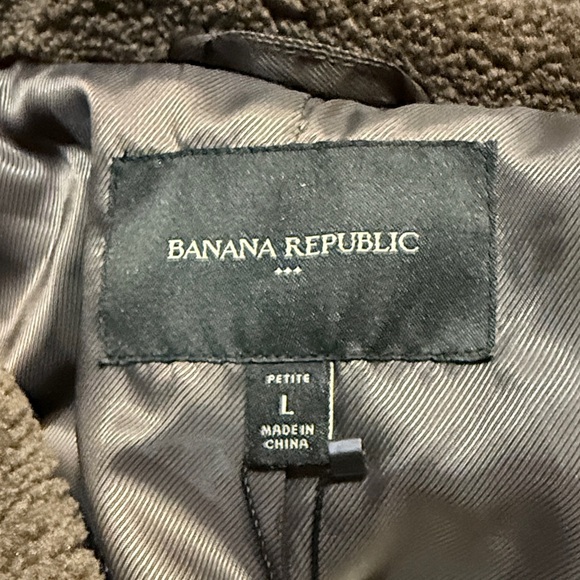 Banana Republic Brown plush fleece Jacket in size Large petite - Picture 4 of 7